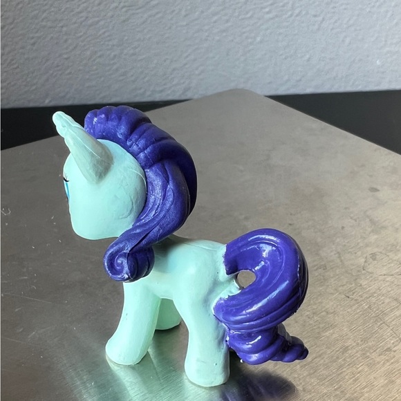 My Little Pony “Rarity” Unicorn 2” Figurine Mint Green Purple Mane GUC MLP - Picture 1 of 10